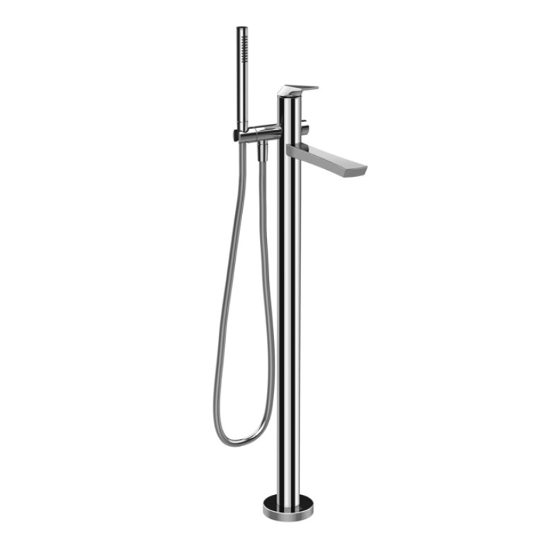 GESSI  VENTAGLIO Внешняя часть напольного смесителя для ванны с перекл и ручным душем , цвет: хром