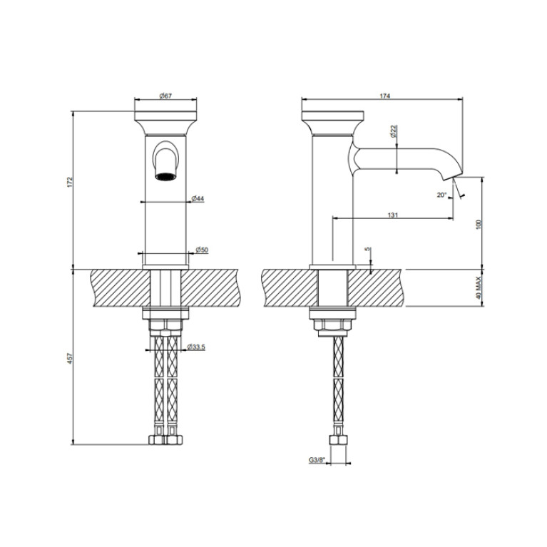 GESSI Origini Смеситель для раковины , в компл с отд вставкой, цвет Warm Bronze Br. PVD