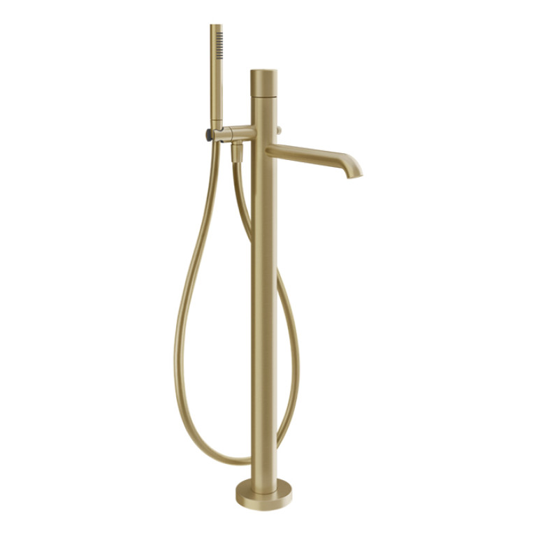 GESSI HABITO DIAMANTATO Смеситель для ванны напольный, однорычажный, цвет Brass Brushed PVD