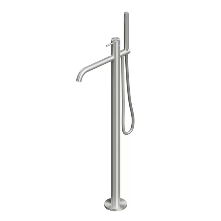QuadroDesign SOURCE/OTTAVO 1262AS/1 Смеситель для ванны напольный, цвет Brushed Stainless Steel