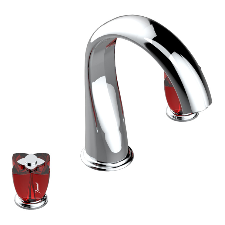 THG PETALE DE CRISTAL ROUGE Смеситель на борт ванны на 3 отверстия, без ручного душа, цвет хром