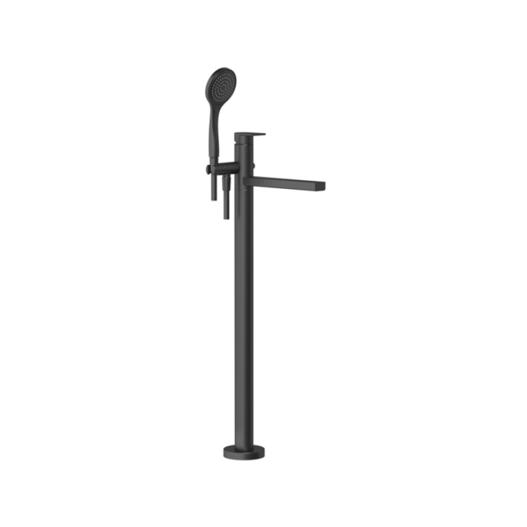 Gessi Emporio Via manzoni Внешние части для напольного смесителя для ванны с душевой лейкой, цвет: Black XL