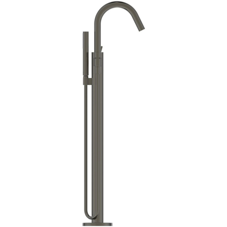 Ideal Standard Joy Смеситель для ванны, напольный, с ручным душем Stick, шланг Idealflex 125см, без A6133NU, цвет: PVD Magnetic Grey