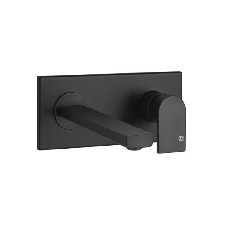 Gessi Emporio Via manzoni Bнешняя часть для настенного смесителя с коротким изливом, без донного клапана, цвет: Black XL