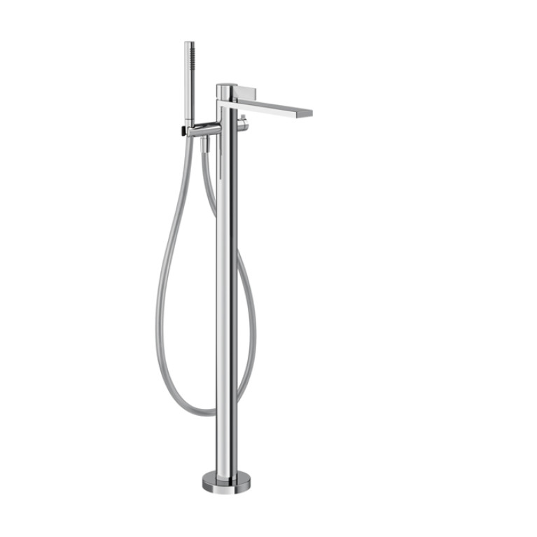 GESSI  INVERSO RIGATO Внешняя часть напольного смесителя для ванны с перекл и ручным душем , цвет: хром