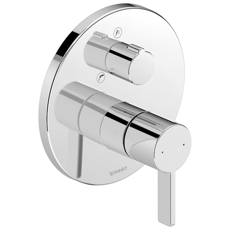 Duravit D-Neo Смеситель для ванны, на 2 источника, встраиваемый (внешние части) цвет: хром