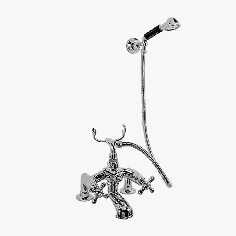 Stella Roma Смеситель на борт ванны на 2 отверстия 3274RG305/6 с ручным душем, цвет: хром