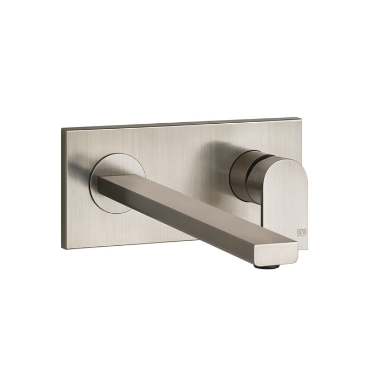 Gessi Emporio Via manzoni Bнешняя часть для настенного смесителя с длинным изливом, без донного клапана, цвет: Finox Brushed Nickel