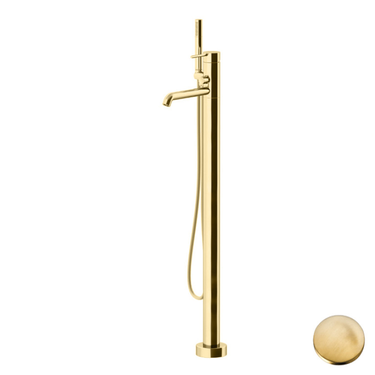 GATTONI CIRCLE TWO Смеситель для ванны напольный 994 мм, с встроенной частью, цвет ORO BRUSH