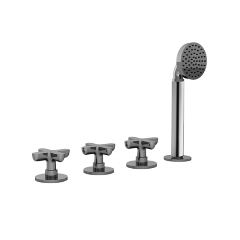 Fantini Icona Classic Смеситель на борт ванны, 4 отв., без излива, с ручн.душем, цвет: хром