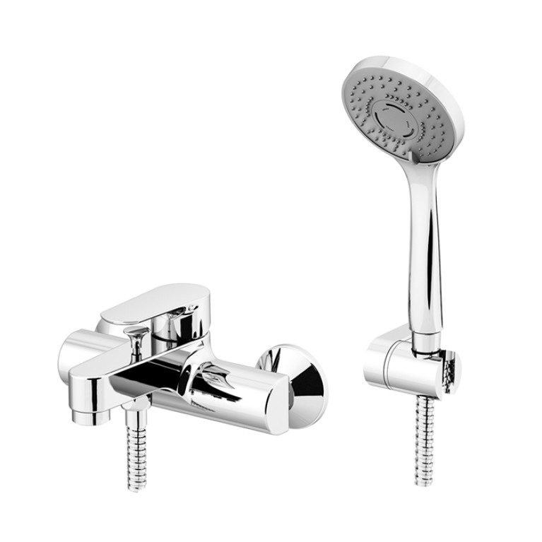 Gattoni H2omix3000 Смеситель для ванны с лейкой и шлангом, цвет хром