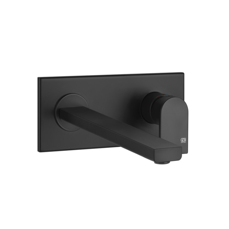 Gessi Emporio Via manzoni Bнешняя часть для настенного смесителя с длинным изливом, без донного клапана, цвет: Black XL