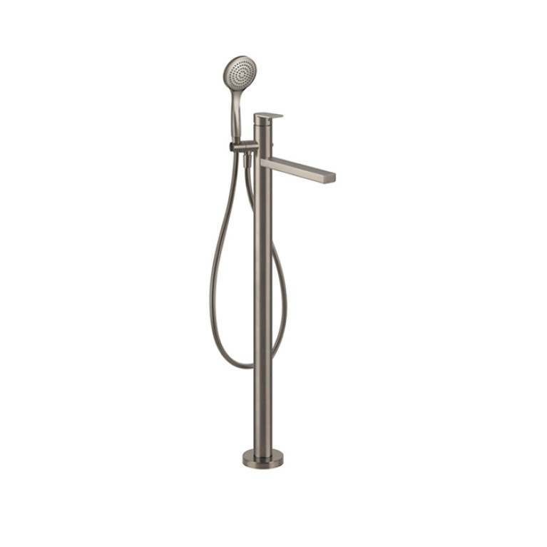 Gessi Emporio Via manzoni Внешние части для напольного смесителя для ванны с душевой лейкой, цвет: Finox Brushed Nickel