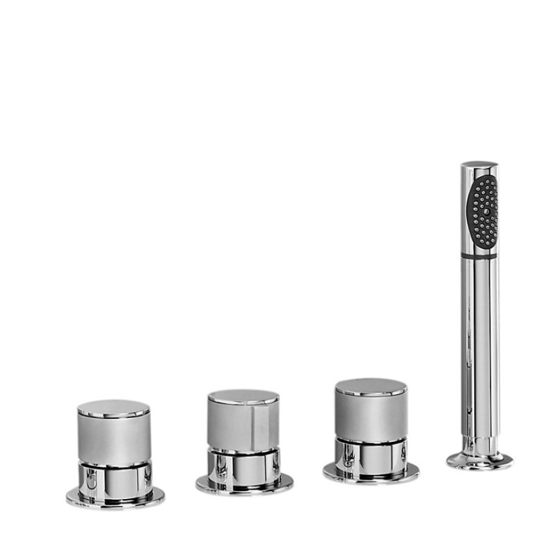 Stella Bamboo Смеситель на борт ванны на 4 отверстия 3256TR2TC/308, без излива, цвет: хром