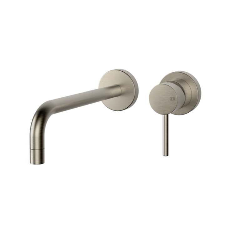 Gessi Emporio Via tortona Bнешняя часть для настенного смесителя с длинным изливом, без донного клапана, цвет: Finox Brushed Nickel