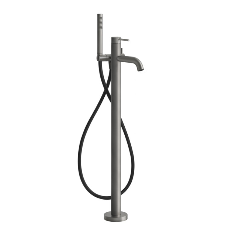 GESSI 316 Напольный смеситель для ванны с душевой лейкой (внешние части), цвет: steel brushed