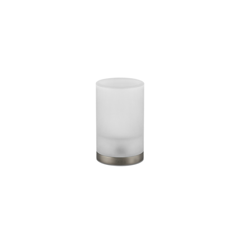 GESSI Emporio Accessories Стакан настольный, сатинированное стекло, держатель Finox Brushed Nickel
