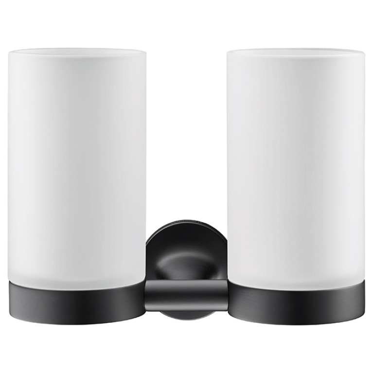 Duravit Starck T Два стакана для зубных щеток настенные, цвет: черный матовый