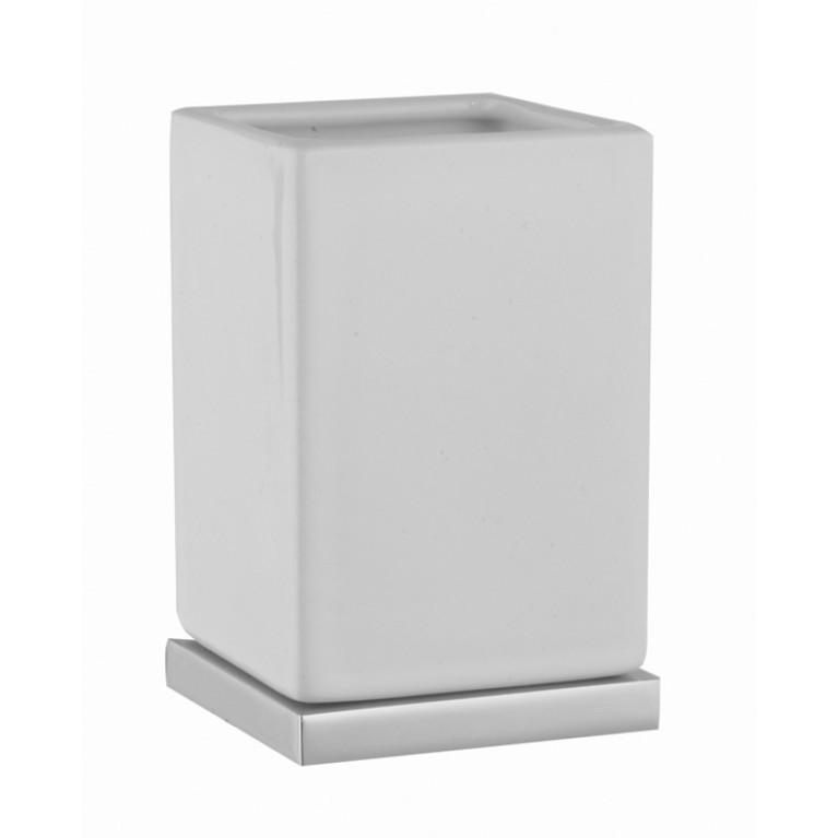 Stella Bamboo Quadro Стакан с подставкой настольный 1014/B016 цвет: хром