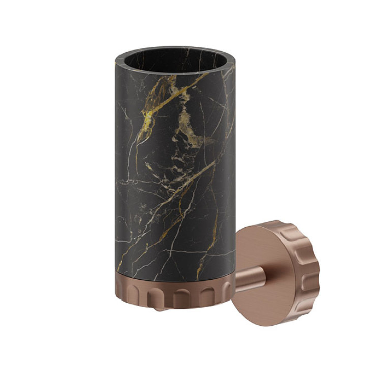 Newform Ionika supreme accessori Стакан подвесной  BLACK MARBLE, цвет: PVD brushed copper bronze