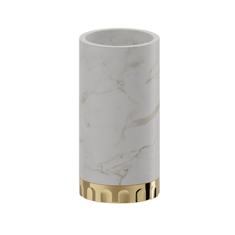 Newform Ionika allure accessori Настольный стакан  WHITE MARBLE, цвет: PVD glossy gold