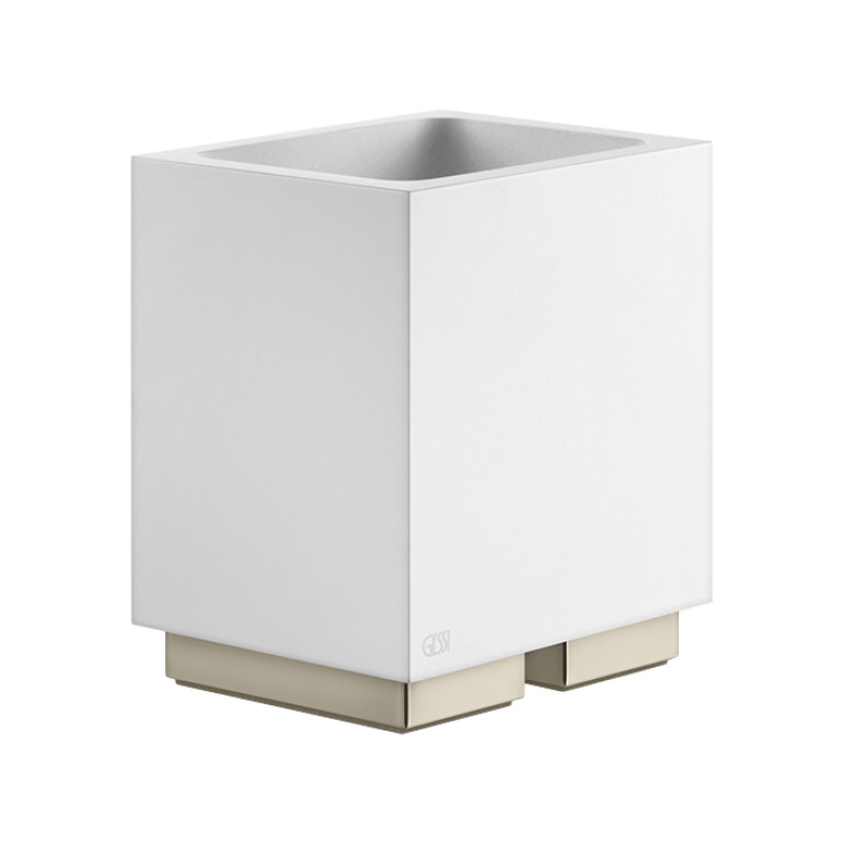 GESSI  INVERSO ACCESSORIES Стакан настольный белый, цвет: Warm Bronze Br PVD