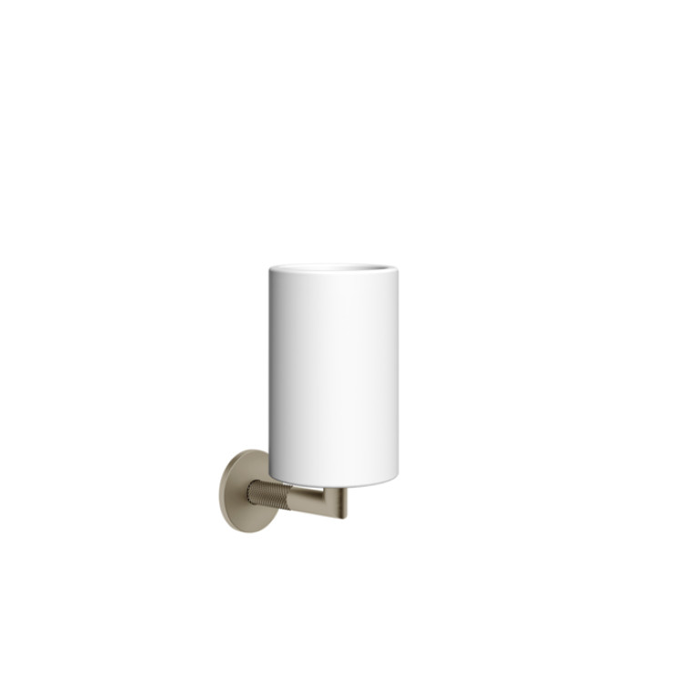 Gessi Anello Стакан настенный белый, цвет Finox Brushed Nickel