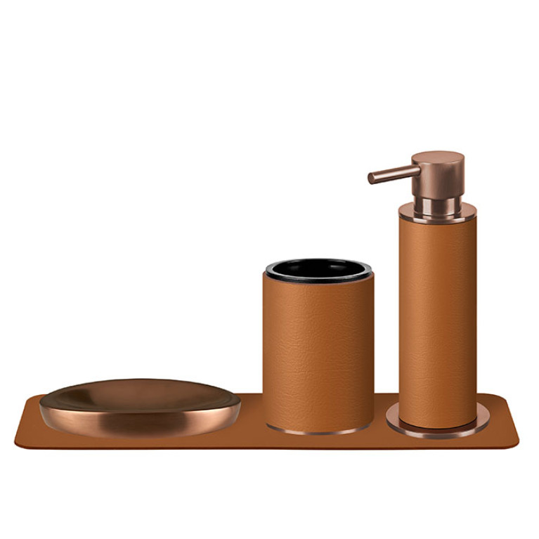 ADJ Стакан для зубных щеток, D7xH10 см., цвет:copper/коньяк