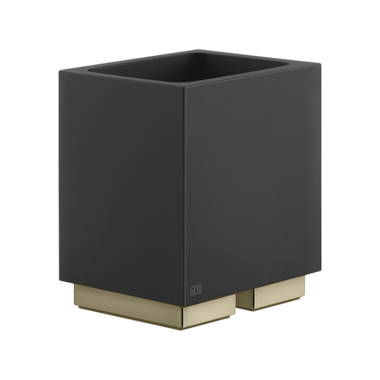 GESSI  INVERSO ACCESSORIES Стакан настольный черный, цвет: Brass Brushed PVD