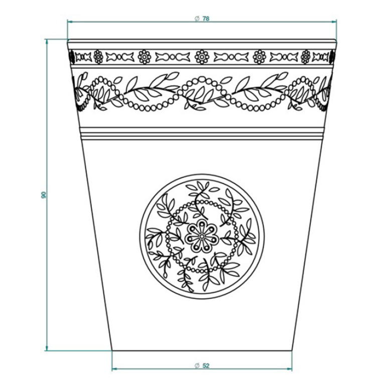 THG MARQUISE BLANC DECOR PLATINE Стакан керамический, настольный, декор платина, цвет белый
