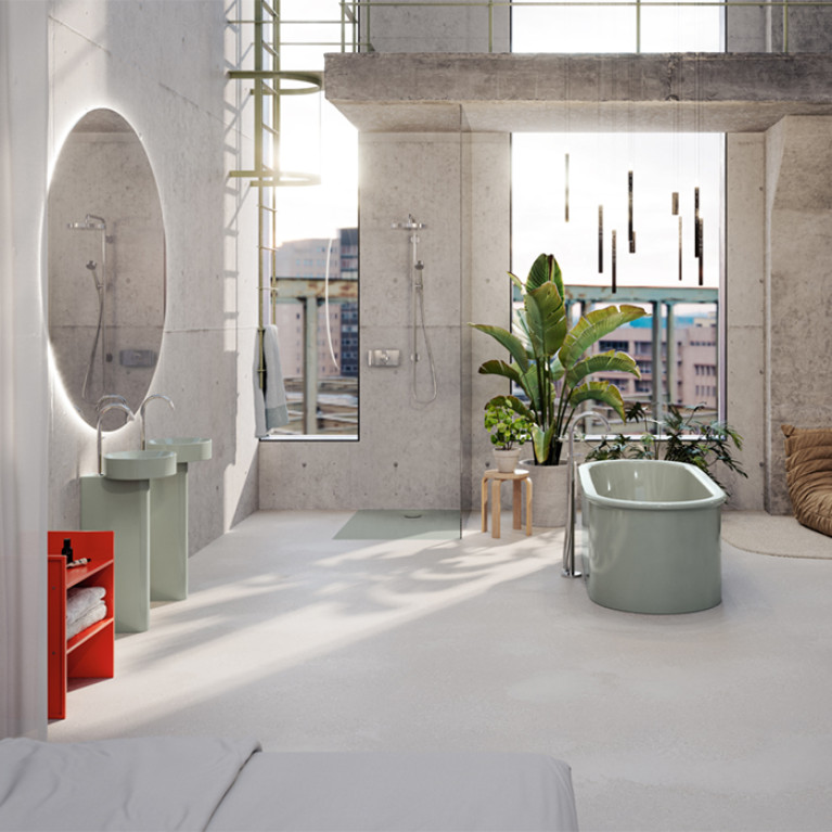BETTE Suno Oval Ванна отдельностоящая с шумоизоляцией и экраном 1775&times;775&times;420 мм, цвет Salvia