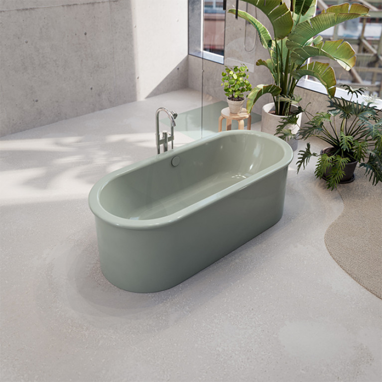 BETTE Suno Oval Ванна отдельностоящая с шумоизоляцией и экраном 1775&times;775&times;420 мм, цвет Salvia