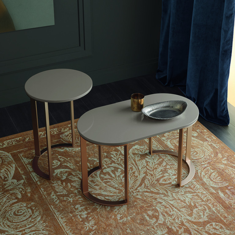 VITAGE milldue edition Tailor Столик 654х354х392 мм., структура матовое розовое золото, цвет глянцевый Argilla