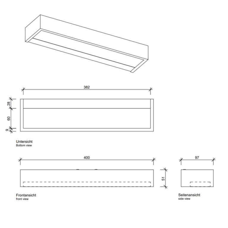Decor Walther Box 1-40 N LED Светильник на зеркало 40x10x5см, светодиодный, 1x LED 20.6W, цвет: розовое золото