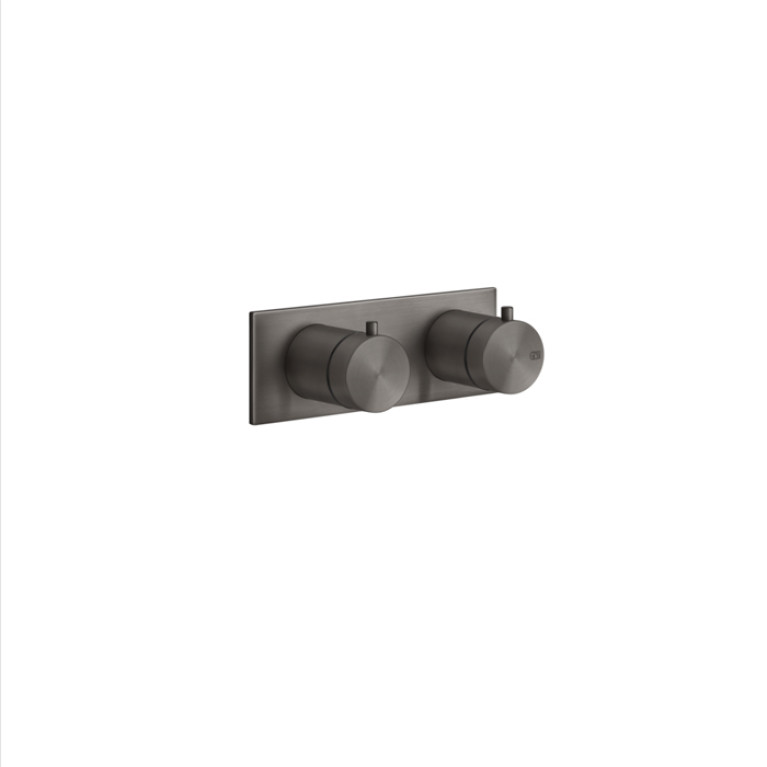 GESSI 316 Термостатический смеситель, с подключением на 3/4&rdquo;, фильтр, на 3 источника (внешняя часть), цвет: brushed black metal pvd