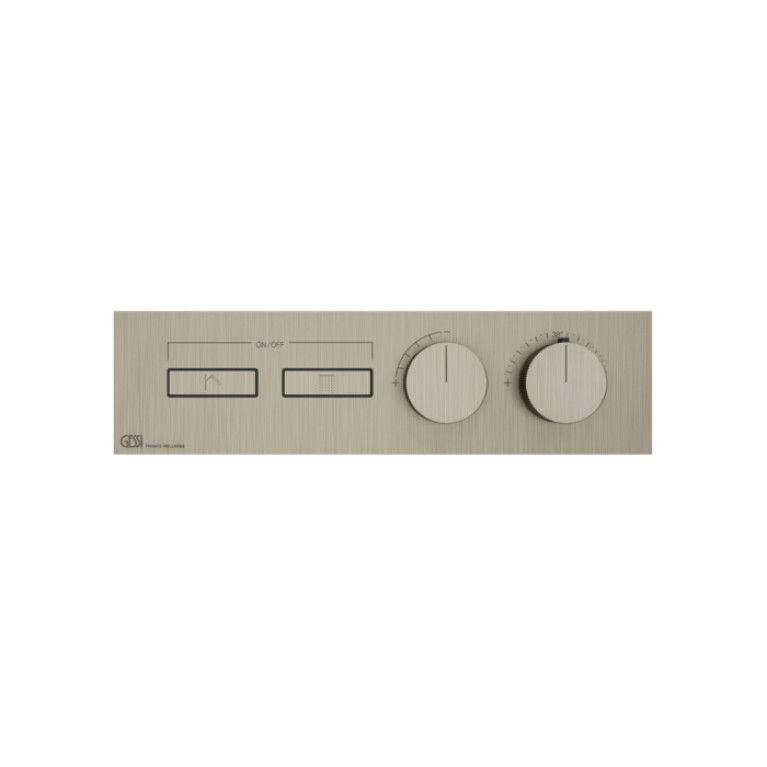 Gessi Hi-Fi Термостат для душа, с включением до 2 источников одновременно (внешняя часть), цвет: Finox