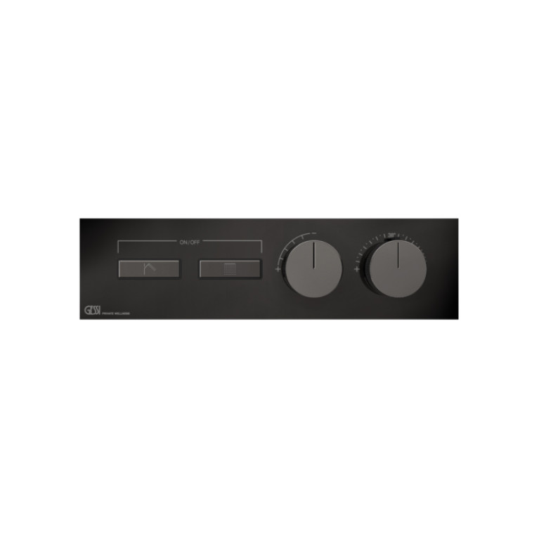 Gessi Hi-Fi Термостат для душа, с включением до 2 источников одновременно (внешняя часть), цвет: Black Metal PVD