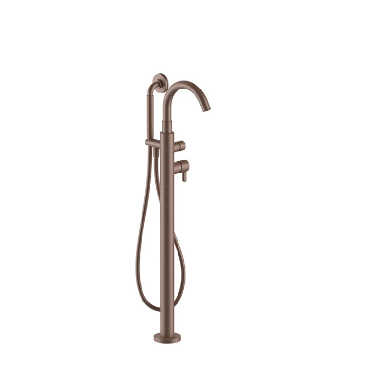 Fantini Icona Classic Смеситель напольный для ванны с ручной лейкой, цвет Matt Copper PVD