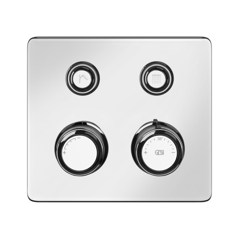 GESSI HI-FI ECLECTIC Смеситель для душа настенный встраиваемый, термостатический, с 2 запорными кнопками, цвет Хром