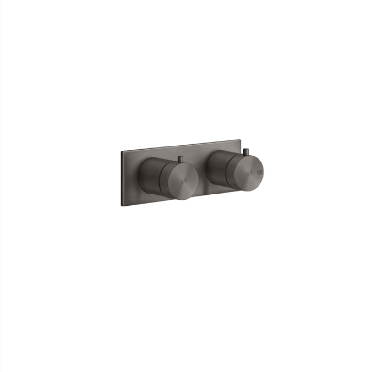 GESSI 316 Термостатический смеситель, с подключением на 3/4&rdquo;, фильтр, на 2 источника (внешняя часть), цвет: brushed black metal pvd