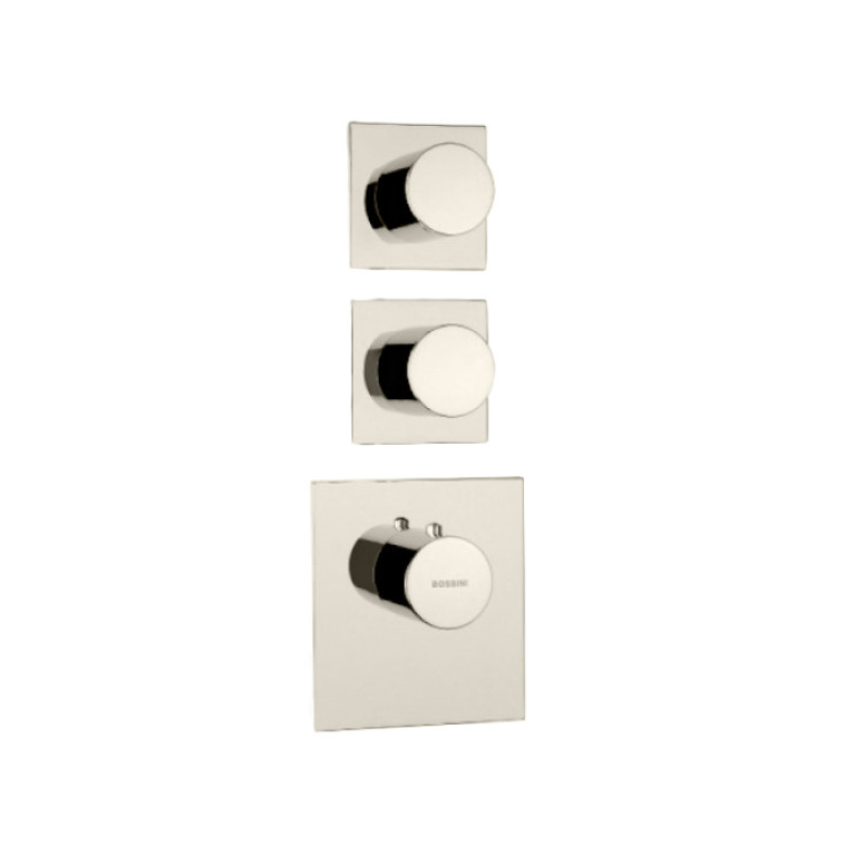 Bossini  Внешняя часть термост. смесителя на 2 потребителя, Brushed Nickel