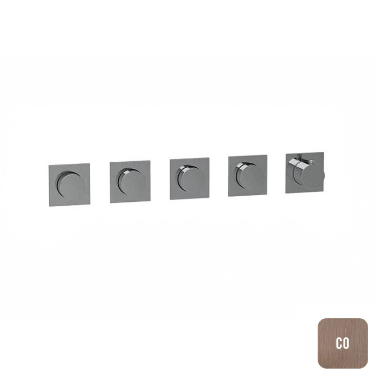 ALMAR Термостатический смеситель с 4 кнопками-ручками, цвет Copper Brushed PVD(без внутр части)