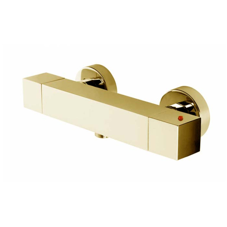 Bossini Cube Tермостат для душа, наружный, 1 выход  1/2', цвет: Gold PVD