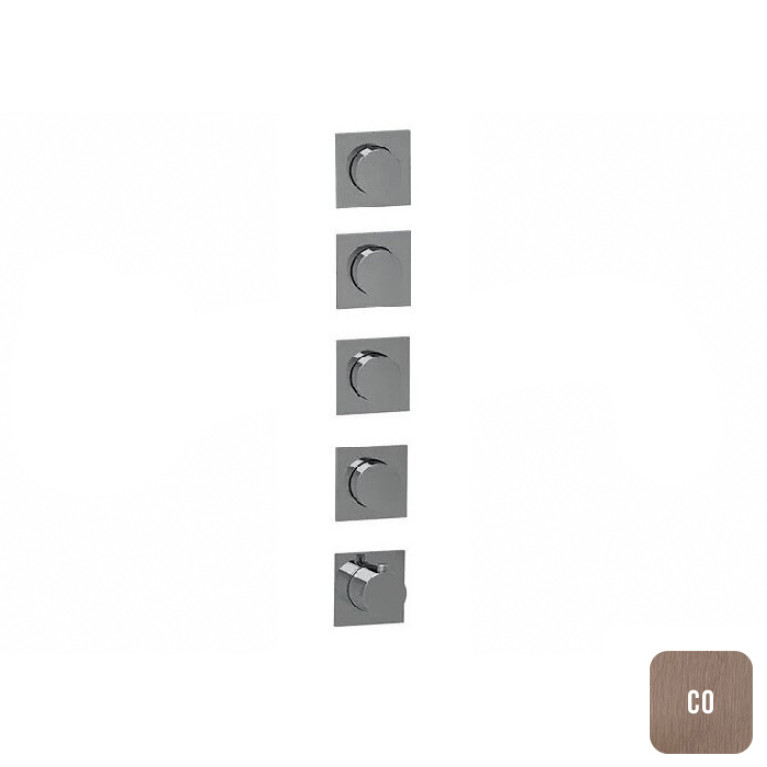ALMAR Термостатический смеситель с 4 кнопками-ручками, цвет Copper Brushed PVD(без внутр части)