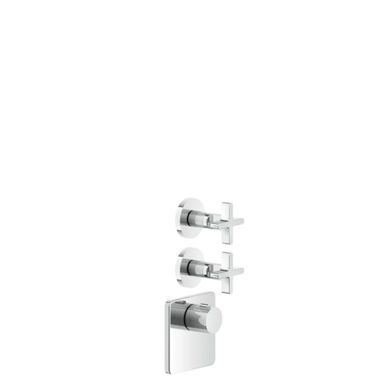 GESSI INCISO Встраиваемый термостатический смеситель на 2 источника, резьба 3/4 (внешние части), цвет: хром