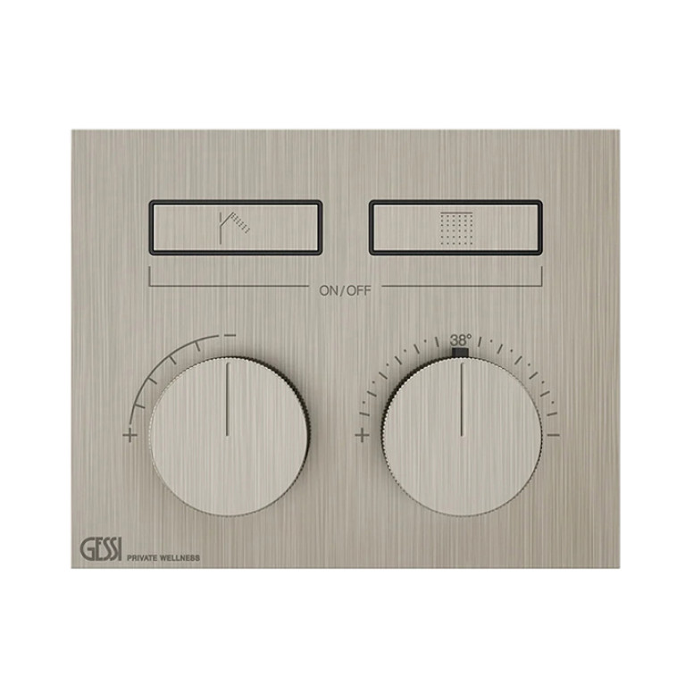 Gessi Hi-Fi Термостат для душа, с включением до 2 источников одновременно (внешняя часть), цвет: Finox