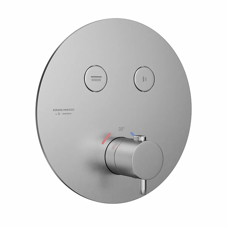 Kerama Marazzi Встраиваемый термостатический кнопочный смеситель для душа ETERNA на 2 пот. нержавеющая сталь