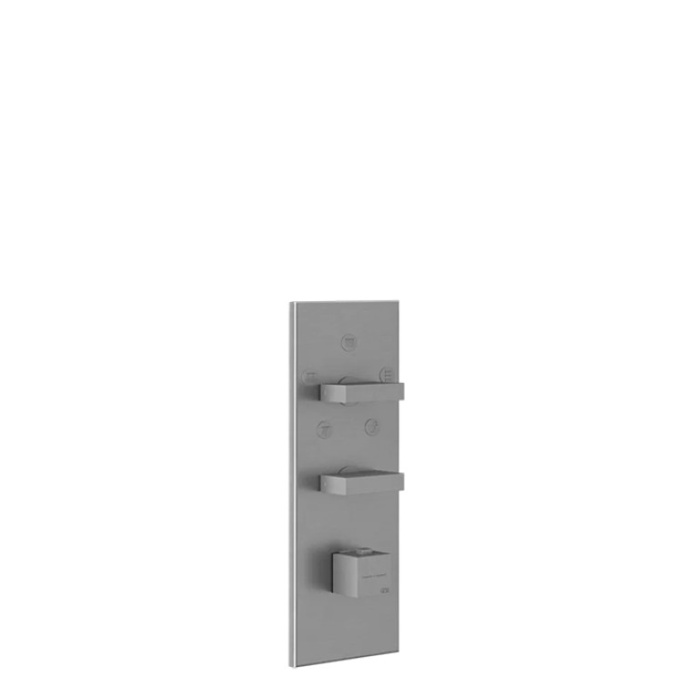 Gessi Rettangolo Встраиваемый термостат, подключение на 3/4&rdquo;, с 5ю выходами и селектором(внешние части), цвет: хром
