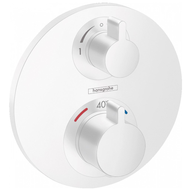 HG Ecostat S Термостат с запорным/переключающим вентилем Ecostat S, СМ, матовый белый