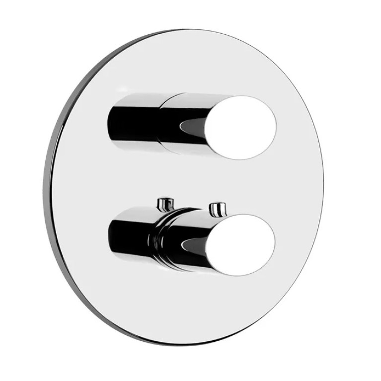 Gessi Ovale Встраиваемый термостат, подключение на 3/4&rdquo;, с  переключателем на 2 выхода(внешн часть), цвет: хром (НЕ производится! СПЕЦцена со склада)